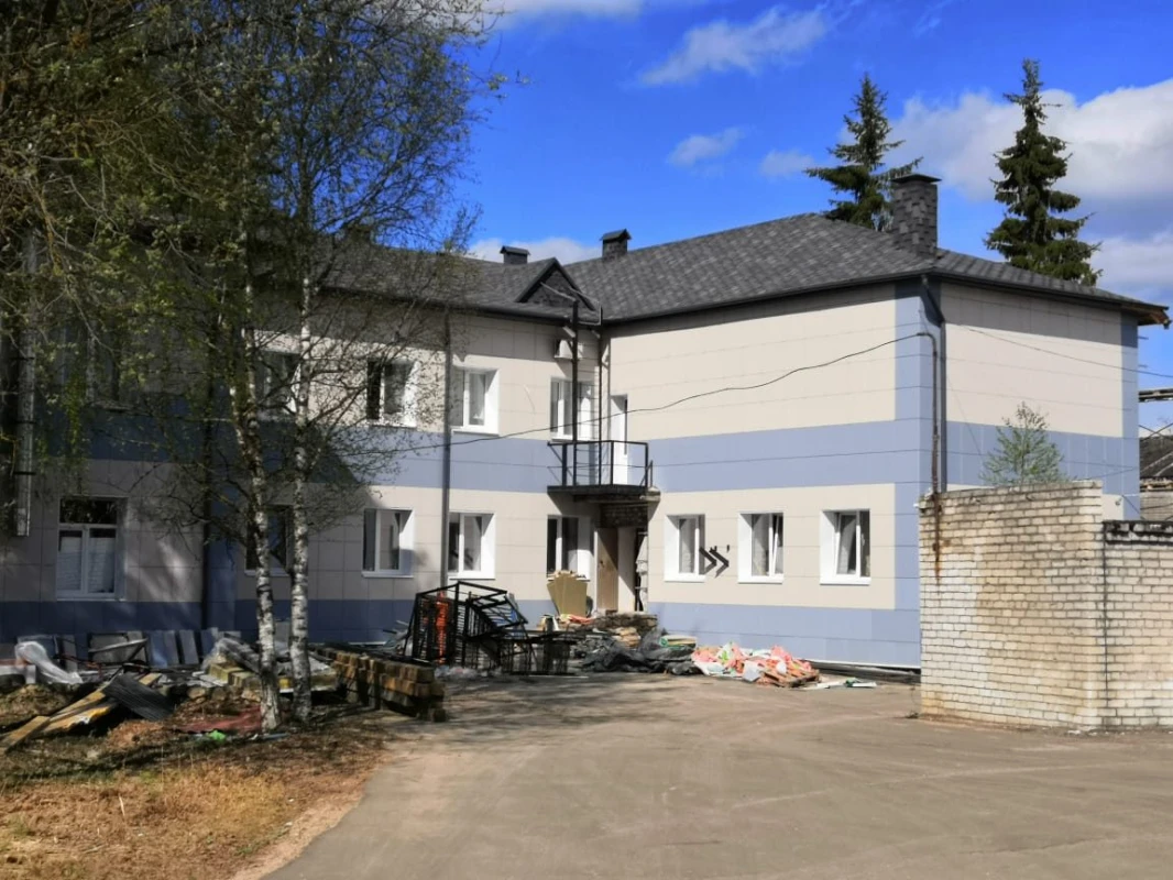 Керамогранит фасад синий белый Кольчугино