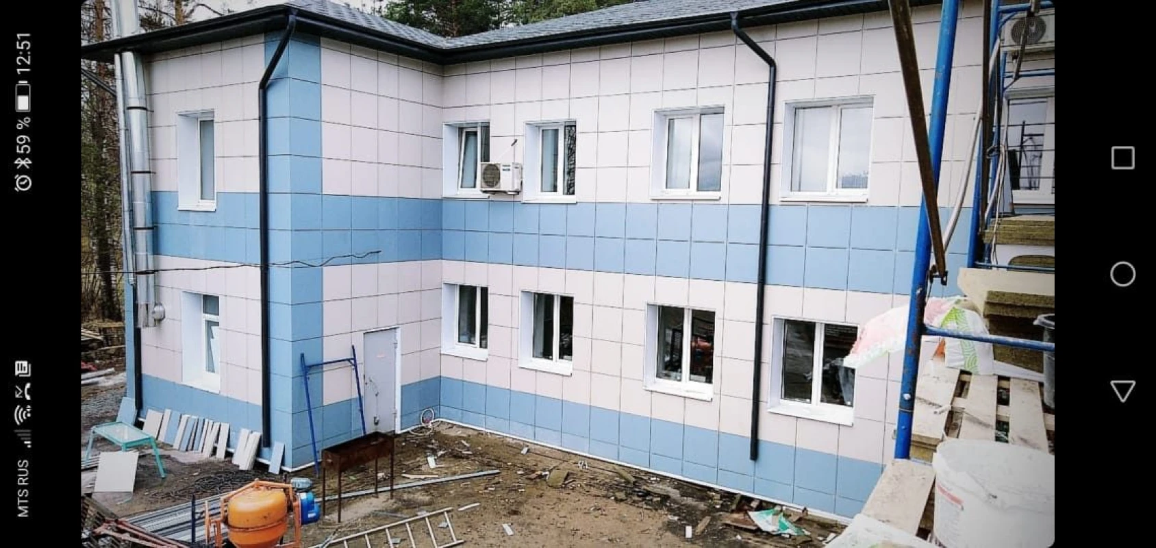 Керамогранит фасад синий белый Кольчугино