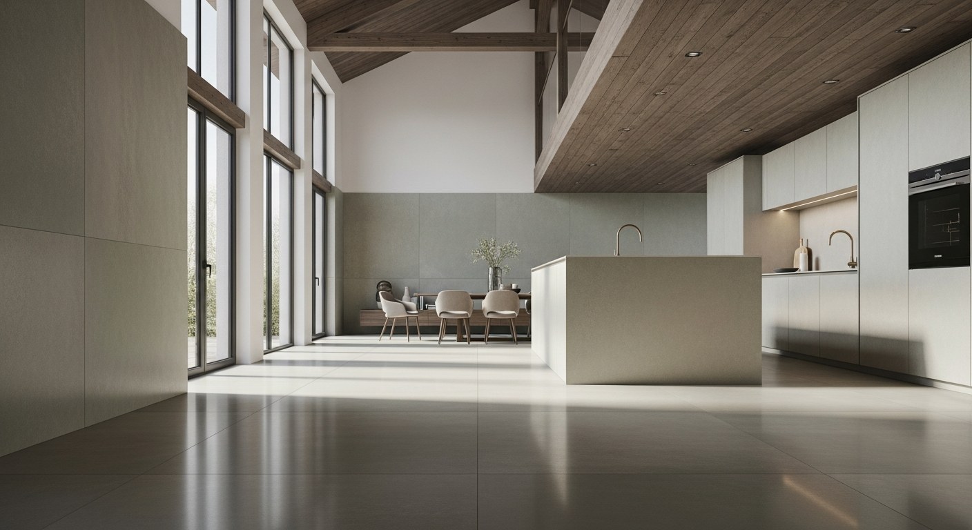Интерьер с керамогранитом Blend Laminam от КерамогранитРус, общий вид